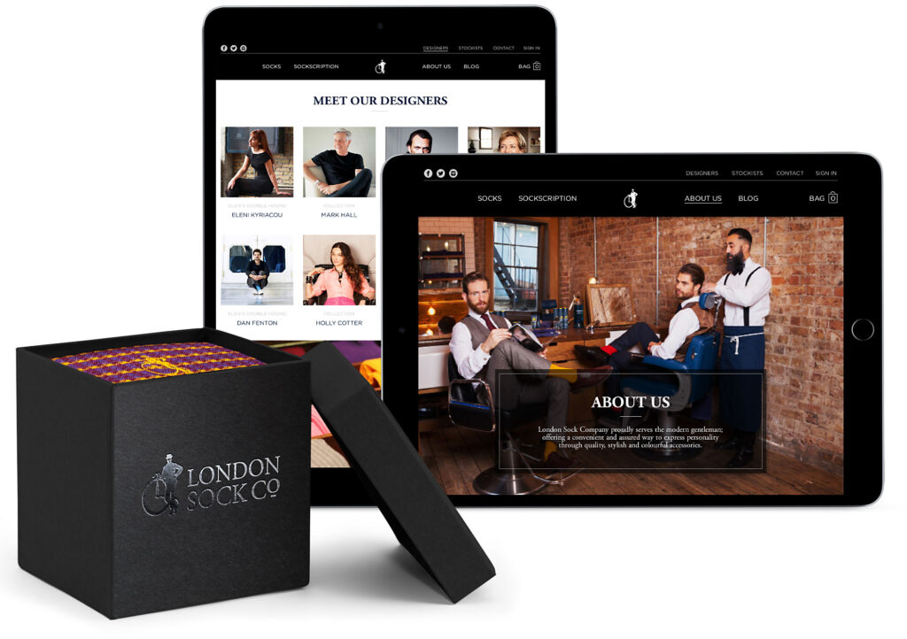 London Sock Company, retail ecommerce website design and development